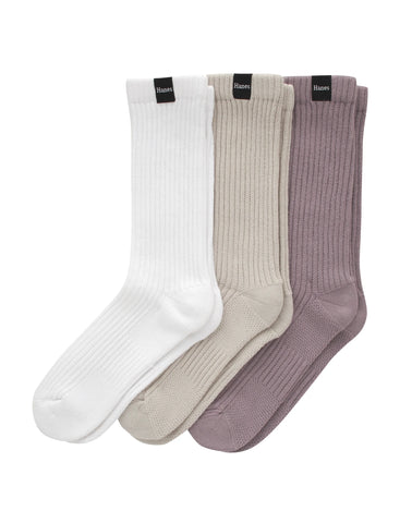 Hanes Originals Men’s Crew Socks Pack, 3 Pairs, SuperSoft Slouch