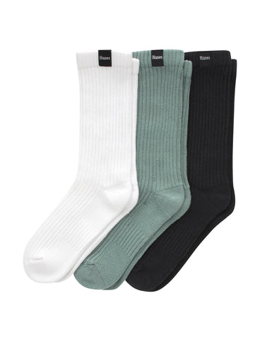 Hanes Originals Men’s Crew Socks Pack, 3 Pairs, SuperSoft Slouch