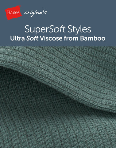 Hanes Originals Men’s Crew Socks Pack, 3-Pairs, SuperSoft