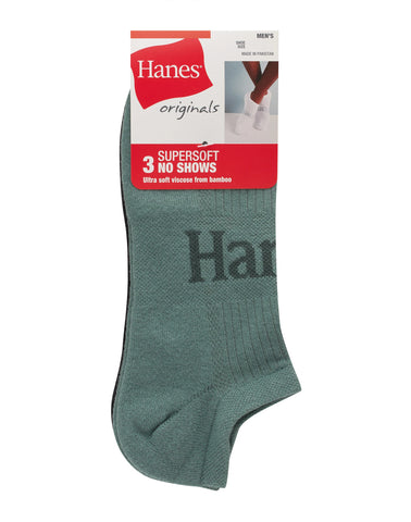 Hanes Originals Men’s SuperSoft No Show Socks, 3-Pairs
