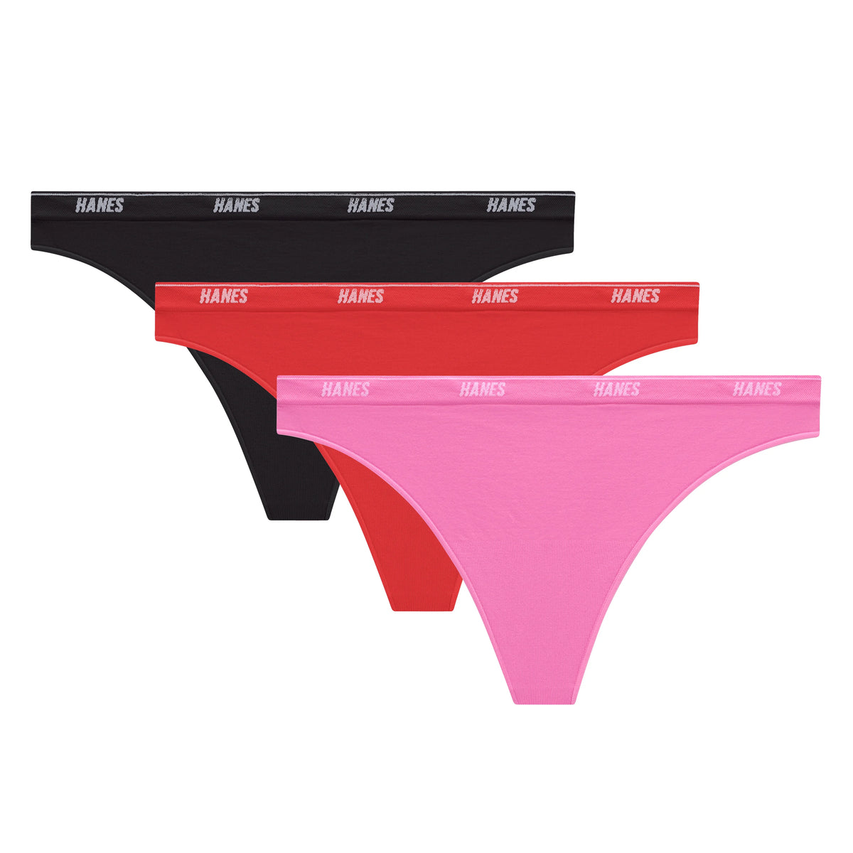 Hanes Moves Women’s 360 Degree Flex Thong Underwear, 3-Pack