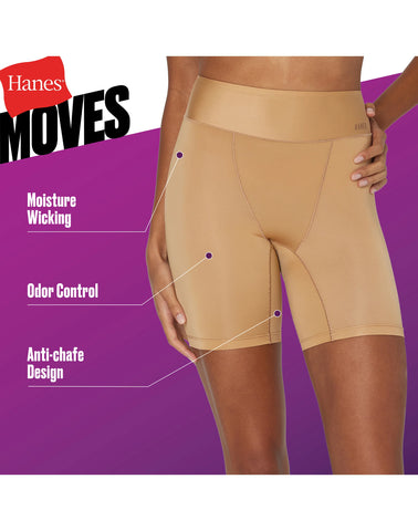 Hanes Moves Women's Anti-Chafe Slip Shorts
