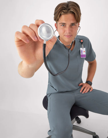 Hanes Comfort Fit Scrubs Men's V-Neck Scrub Top