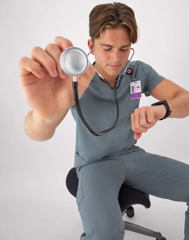 Hanes Comfort Fit Scrubs Men's V-Neck Scrub Top