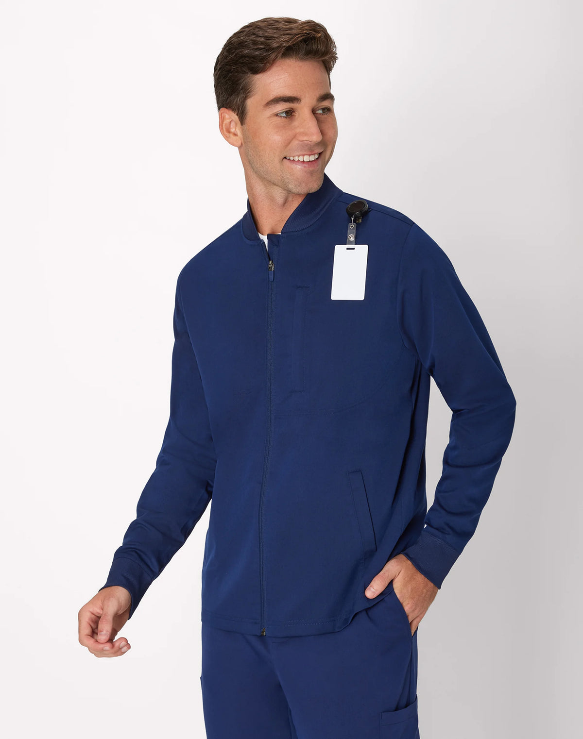Hanes Comfort Fit Scrubs Men's Full-Zip Scrub Jacket