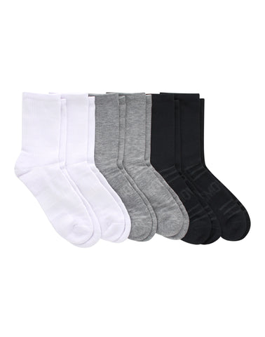 Hanes Moves Breathable Mesh Men’s Mid-Crew Socks, Shoe Sizes 6-12, 6-Pairs