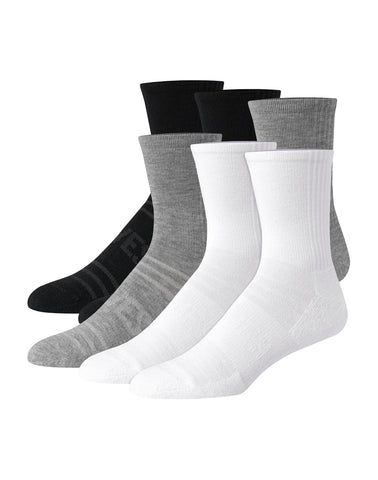 Hanes Moves Breathable Mesh Men’s Mid-Crew Socks, Shoe Sizes 6-12, 6-Pairs