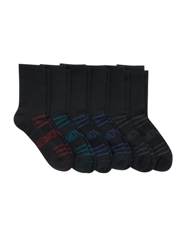 Hanes Moves Breathable Mesh Men’s Mid-Crew Socks, Shoe Sizes 6-12, 6-Pairs