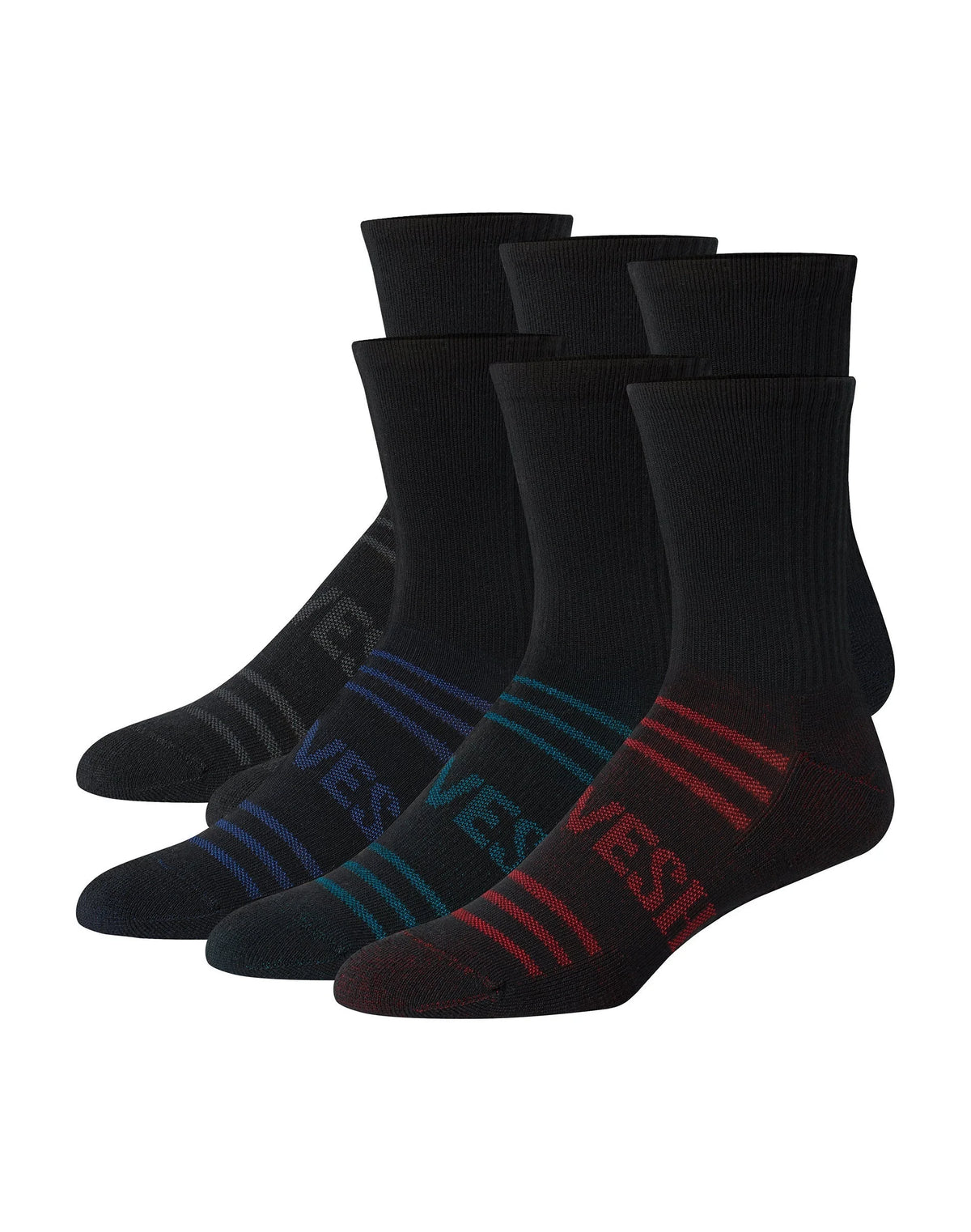 Hanes Moves Breathable Mesh Men’s Mid-Crew Socks, Shoe Sizes 6-12, 6-Pairs