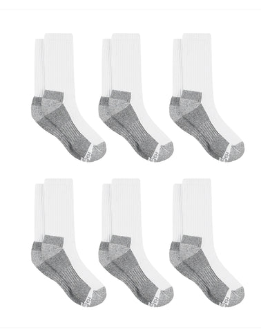 Hanes Double Tough Men's Work Crew Socks, Shoe Sizes 12-14, 6-Pairs