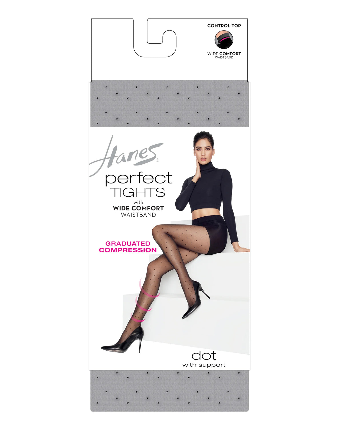 Hanes Perfect Dot Women's Compression Tights, Control Top