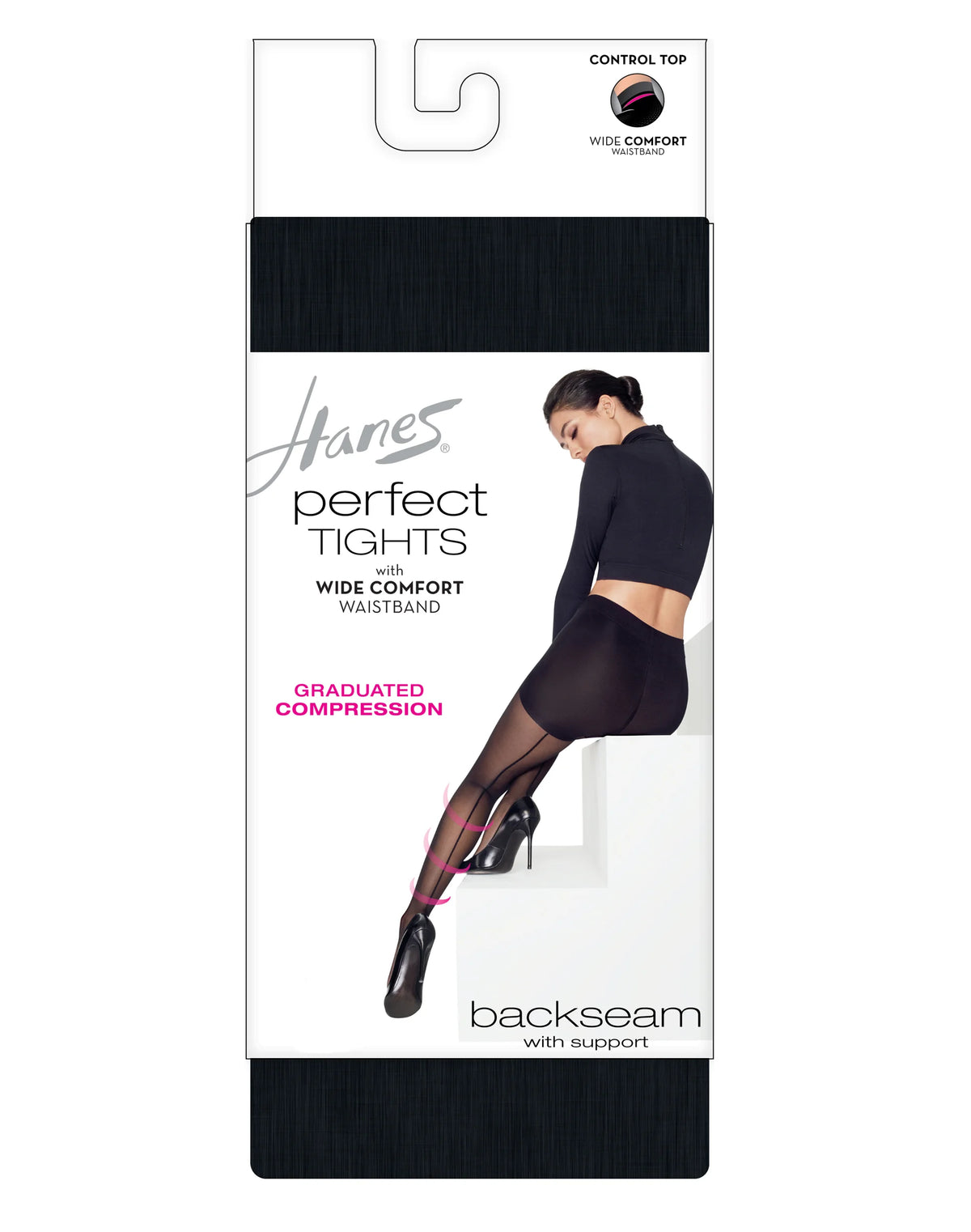 Hanes Perfect Tights with Wide Comfort Waistband, Graduated Compression