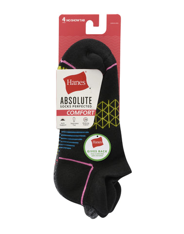 Hanes Absolute Comfort Women's Heel Shield Socks, 4-Pairs