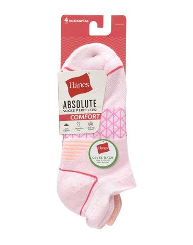 Hanes Absolute Comfort Women's Heel Shield Socks, 4-Pairs