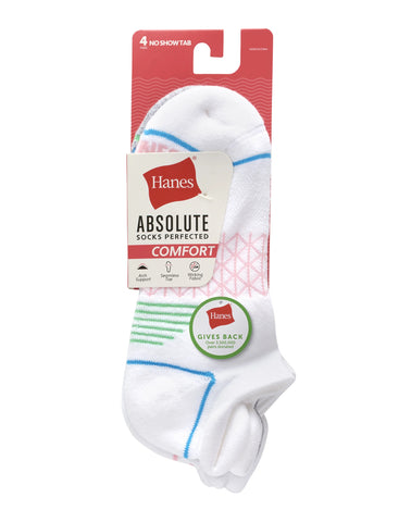 Hanes Absolute Comfort Women's Heel Shield Socks, 4-Pairs
