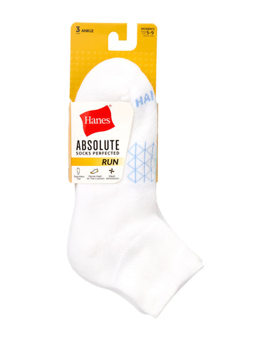 Hanes Absolute Run Women’s Ankle  Socks, 3-Pairs