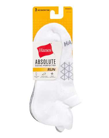 Hanes Absolute Run Women’s No Show Tab Socks, 3-Pairs