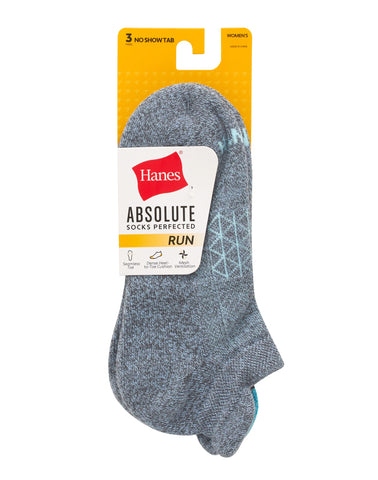 Hanes Absolute Run Women’s No Show Tab Socks, 3-Pairs
