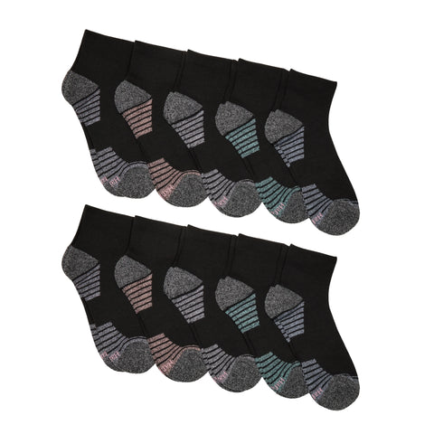 Hanes Moves X-Temp Women’s Ankle Socks, 10-Pairs, Shoe Sizes 8-12