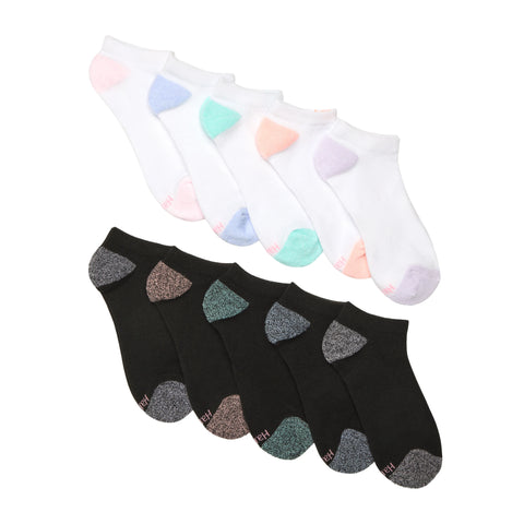 Hanes Moves Women’s No Show Socks, X-Temp, Shoe Size 5-9, 10-Pairs