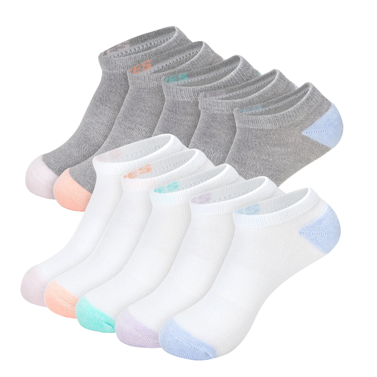 Hanes Moves X-Temp Women’s No Show Socks, 10-Pairs, Shoe Sizes 8-12