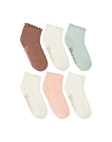 Hanes Originals Women’s SuperSoft  Ankle Socks, 6-Pairs