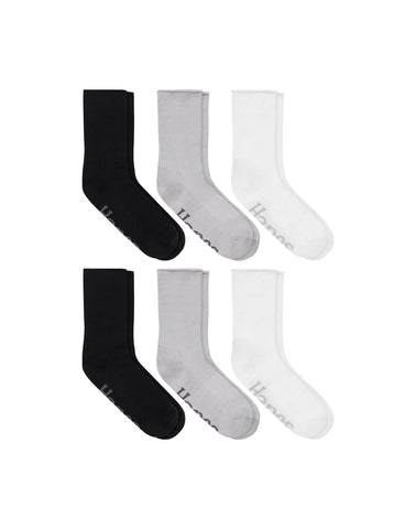 Hanes Originals Women’s SuperSoft Crew Socks, 6-Pairs