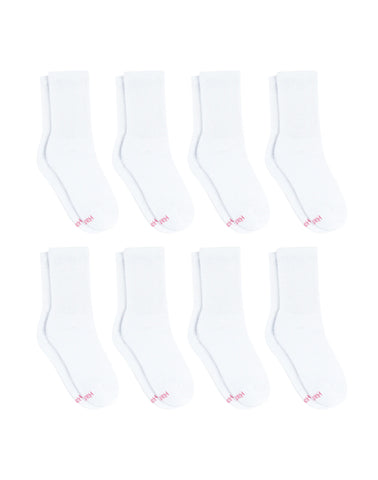 Hanes Ultimate Women's Crew Socks Pack, Cushioned, 8-Pairs