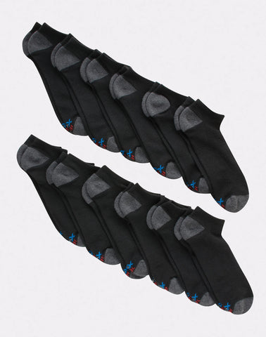 Hanes X-Temp Men's Lightweight Low Cut Socks, Shoe Sizes 6-12, 12-Pairs