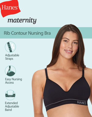 Hanes Maternity Women's Rib Nursing Bralette