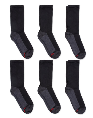 Hanes Double Tough Men's Crew Socks, Max Cushion, 6-Pairs