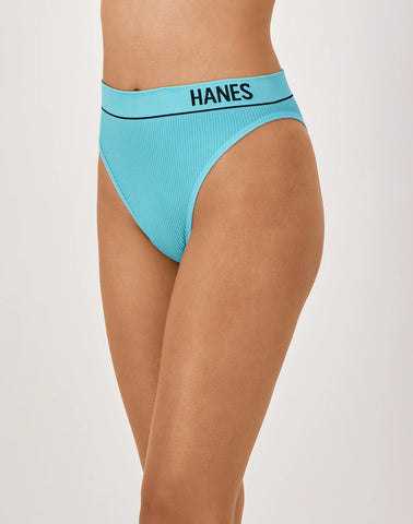 Hanes Originals Women's Seamless Rib Hi-Rise Cheeky Underwear, Assorted, 6-Pack