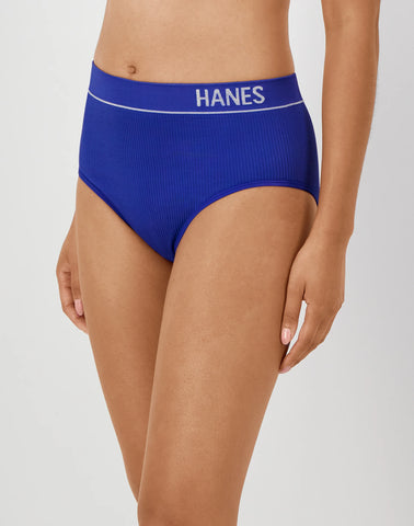 Hanes Originals Women's Seamless Rib Hi-Leg Bikini Underwear, Assorted, 6-Pack