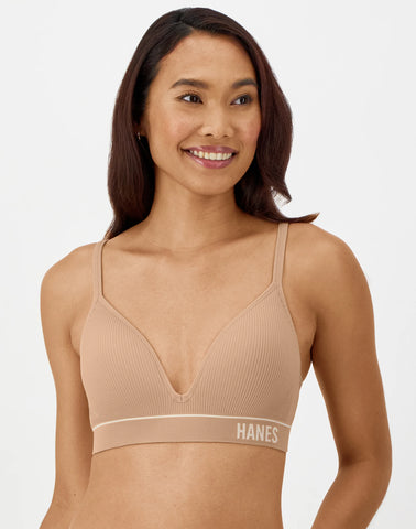 Hanes Originals Women's Seamless Rib Contour Bralette