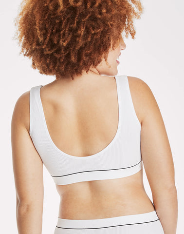 Hanes Originals Women's Seamless Rib Scoop Crop Bralette, ComfortFlex Fit