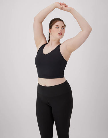 Hanes Moves Women's V-Neck Crop Bralette, Light Support