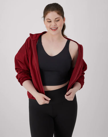 Hanes Moves Women's V-Neck Crop Bralette, Light Support