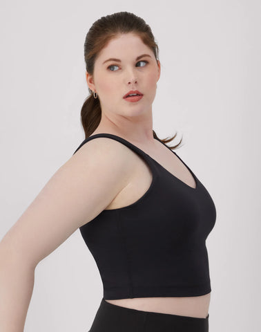 Hanes Moves Women's V-Neck Crop Bralette, Light Support