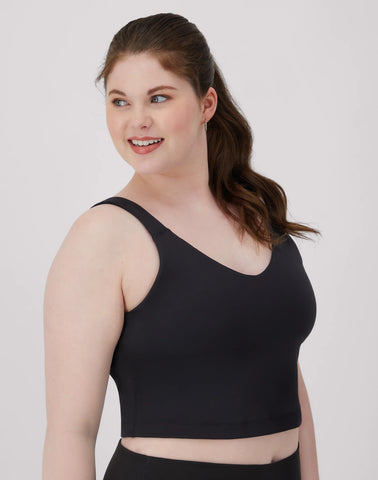 Hanes Moves Women's V-Neck Crop Bralette, Light Support