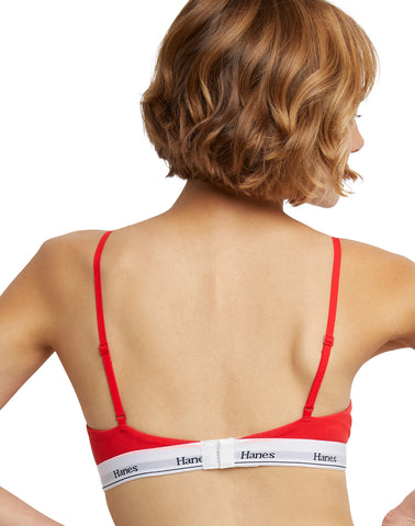 Hanes Originals Women's Triangle Bralette, Breathable Stretch Cotton, 2-Pack