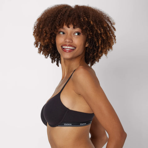 Hanes Originals Stretch Cotton Underwire T-Shirt Bra