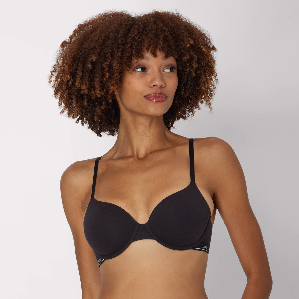 Hanes Originals Stretch Cotton Underwire T-Shirt Bra