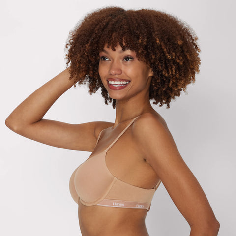Hanes Originals Stretch Cotton Underwire T-Shirt Bra
