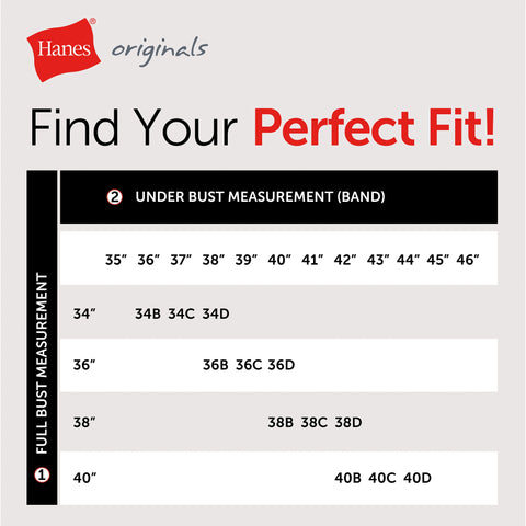 Hanes Originals Stretch Cotton Underwire T-Shirt Bra
