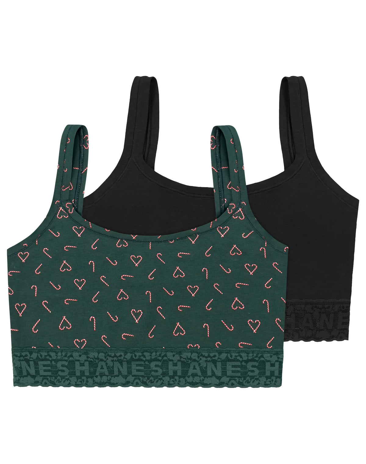 Hanes Originals Women's Bralette, 2-Pack, Stretch-Cotton Lace