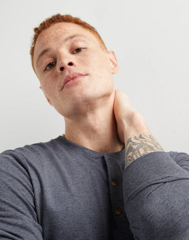 Hanes Originals Men's Long Sleeve Henley T-Shirt