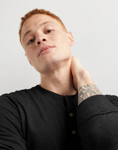 Hanes Originals Men's Long Sleeve Henley T-Shirt