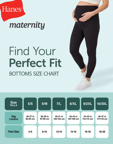 Hanes Maternity Women's Leak Protection 7/8 Leggings, 25Inseam