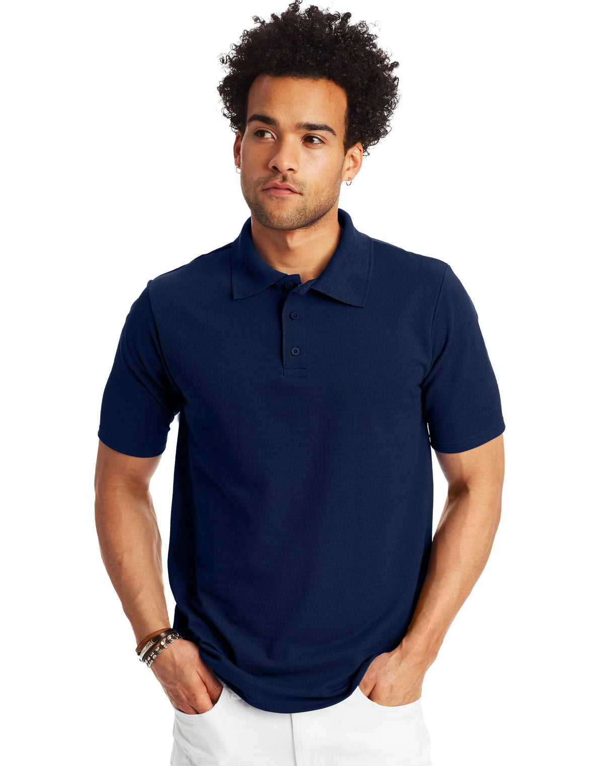 Hanes Men's Pique Polo Shirt (Big & Tall Sizes Available)