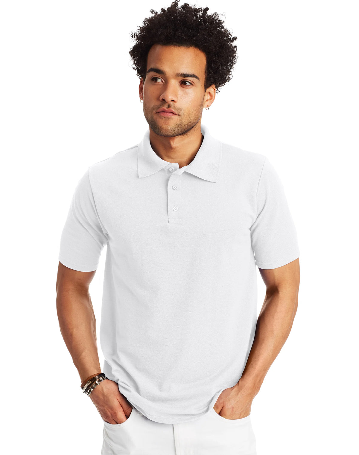 Hanes Men's Pique Polo Shirt (Big & Tall Sizes Available)